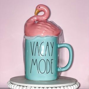 Rae Dunn VACAY MODE flamingo mug topper